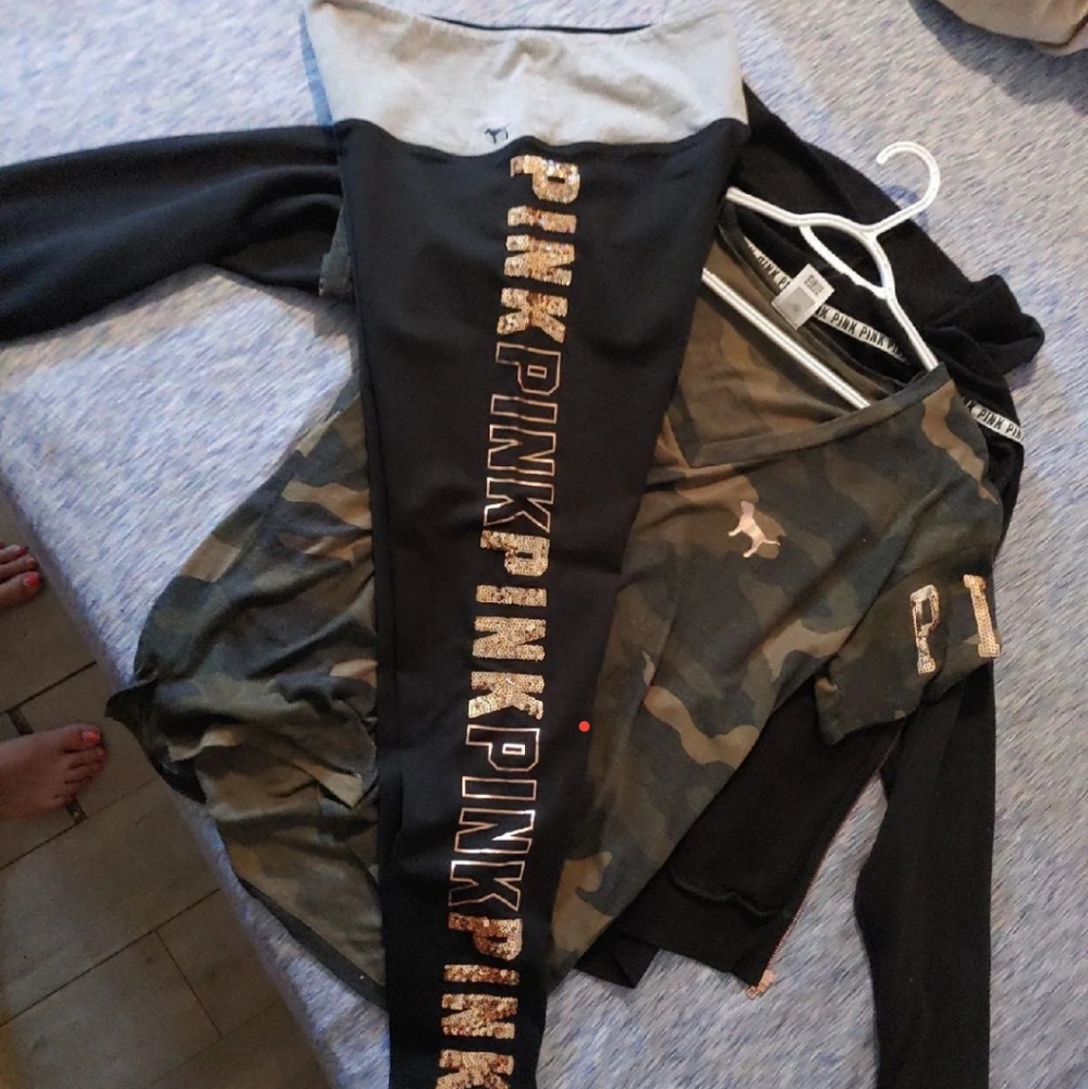 Victoria's Secret Pink, large, Black and Camo